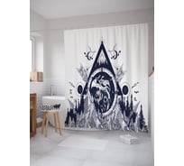 Штора (занавеска) для ванной JoyArty "Дары смерти" из сатена, 180х200 см с крючками, sc_63498