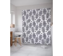 Штора (занавеска) для ванной JoyArty "Разбросанная хамса" из сатена, 180х200 см с крючками, sc_64234