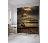 Штора (занавеска) для ванной JoyArty "Потерянные камни" из сатена, 180х200 см с крючками, sc_8948