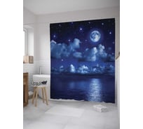 Штора (занавеска) для ванной JoyArty "Облака сказки" из сатена, 180х200 см с крючками, sc_8665