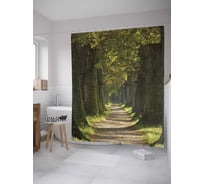 Штора (занавеска) для ванной JoyArty "Старая аллея" из сатена, 180х200 см с крючками, sc_8924