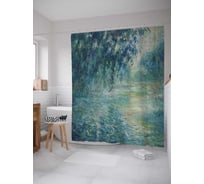 Штора (занавеска) для ванной JoyArty "Дождливая река" из сатена, 180х200 см с крючками, sc_7795