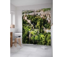 Штора (занавеска) для ванной JoyArty "Городские иллюзии" из сатена, 180х200 см с крючками, sc_8950