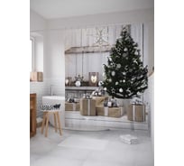 Штора (занавеска) для ванной JoyArty "Аккуратные подарки" из сатена, 180х200 см с крючками, sc_78646