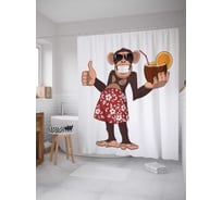 Штора (занавеска) для ванной JoyArty "Умение отдохнуть" из сатена, 180х200 см с крючками, sc_9545