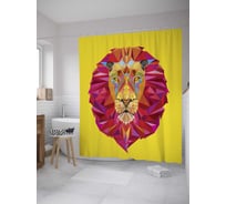 Штора (занавеска) для ванной JoyArty "Рубиновый лев" из сатена, 180х200 см с крючками, sc_8881