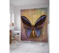 Штора (занавеска) для ванной JoyArty "Ночная бабочка" из сатена, 180х200 см с крючками, sc_3528