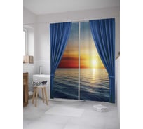 Штора (занавеска) для ванной JoyArty "Закат за занавесом" из сатена, 180х200 см с крючками, sc_8480