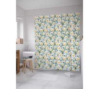 Штора (занавеска) для ванной JoyArty "Ромашковое поле" из сатена, 180х200 см с крючками, sc_75130