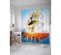 Штора (занавеска) для ванной JoyArty "Солнечный балет" из сатена, 180х200 см с крючками, sc_7335