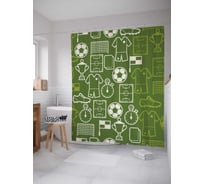 Штора (занавеска) для ванной JoyArty "Атрибуты футбола" из сатена, 180х200 см sc_378799