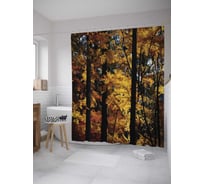 Штора (занавеска) для ванной JoyArty "Листья осени" из сатена, 180х200 см с крючками, sc_8925