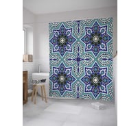 Штора (занавеска) для ванной JoyArty "Цветы династии" из сатена, 180х200 см с крючками, sc_9494