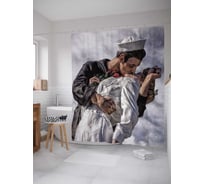 Штора (занавеска) для ванной JoyArty "Поцелуй моряка" из сатена, 180х200 см с крючками, sc_78586