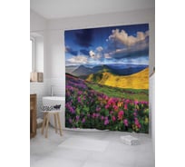 Штора (занавеска) для ванной JoyArty "Чистые холмы" из сатена, 180х200 см с крючками, sc_9257