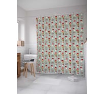 Штора (занавеска) для ванной JoyArty "Большое поздравление" из сатена, 180х200 см с крючками, sc_78064