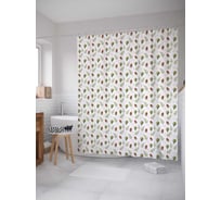 Штора (занавеска) для ванной JoyArty "Артишоки" из сатена, 180х200 см с крючками, sc_78038