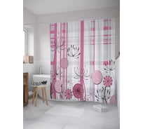 Штора (занавеска) для ванной JoyArty "Краски одуванчиков" из сатена, 180х200 см с крючками, sc_7958