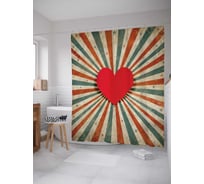 Штора (занавеска) для ванной JoyArty "Концентрация любви" из сатена, 180х200 см с крючками, sc_7276