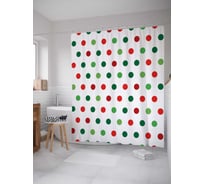Штора (занавеска) для ванной JoyArty "Круглые отпечатки" из сатена, 180х200 см с крючками, sc_32129