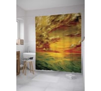 Штора (занавеска) для ванной JoyArty "Небесные рисунки" из сатена, 180х200 см с крючками, sc_9285