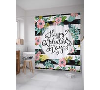 Штора (занавеска) для ванной JoyArty "День любви" из сатена, 180х200 см с крючками, sc_91982