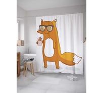 Штора (занавеска) для ванной JoyArty "Хитрый лис" из сатена, 180х200 см с крючками, sc_78553