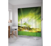 Штора (занавеска) для ванной JoyArty "Чистые электростанции" из сатена, 180х200 см с крючками, sc_7736