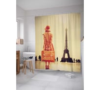 Штора (занавеска) для ванной JoyArty "Долгожданная Франция" из сатена, 180х200 см с крючками, sc_78563