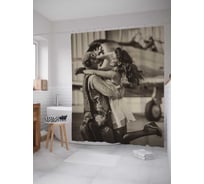 Штора (занавеска) для ванной JoyArty "Встреча с любимым" из сатена, 180х200 см с крючками, sc_78577