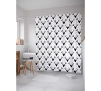 Штора (занавеска) для ванной JoyArty "Оленьи взоры" из сатена, 180х200 см с крючками, sc_9560