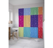 Штора (занавеска) для ванной JoyArty "Радужная влага" из сатена, 180х200 см с крючками, sc_7955