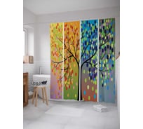 Штора (занавеска) для ванной JoyArty "Сезонные краски" из сатена, 180х200 см с крючками, sc_7114