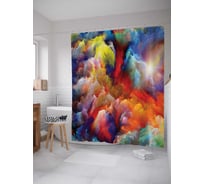 Штора (занавеска) для ванной JoyArty "Небесная палитра" из сатена, 180х200 см с крючками, sc_792