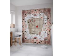Штора (занавеска) для ванной JoyArty "Четыре туза" из сатена, 180х200 см с крючками, sc_7674