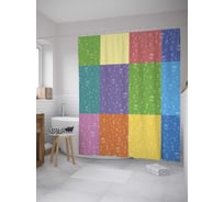 Штора (занавеска) для ванной JoyArty "Радужная влага" из сатена, 180х200 см с крючками, sc_7954