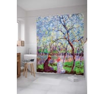 Штора (занавеска) для ванной JoyArty "Садовые тайны" из сатена, 180х200 см с крючками, sc_6052