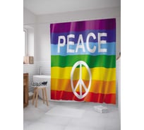 Штора (занавеска) для ванной JoyArty "Любовь сильнее ненависти" из сатена, 180х200 см с крючками, sc_78551