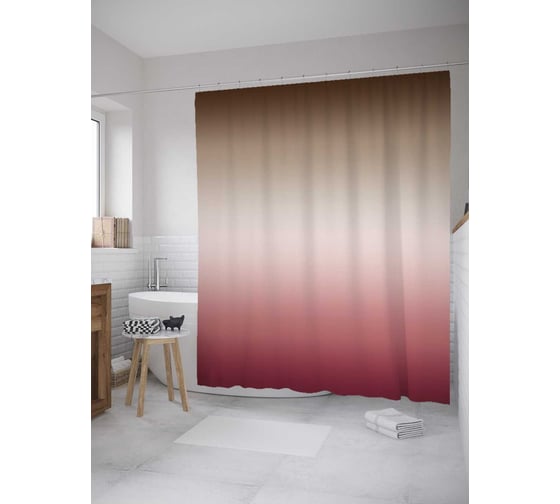 Штора (занавеска) для ванной JoyArty "Пустыня красок" из сатена, 180х200 см с крючками, sc_8494 1