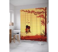 Штора (занавеска) для ванной JoyArty "Две половинки" из сатена, 180х200 см с крючками, sc_91979