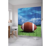 Штора (занавеска) для ванной JoyArty "Мяч на поле" из сатена, 180х200 см с крючками, sc_7381