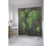Штора (занавеска) для ванной JoyArty "Проросший пень" из сатена, 180х200 см с крючками, sc_9044