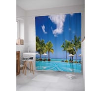 Штора (занавеска) для ванной JoyArty "Ветер уюта" из сатена, 180х200 см с крючками, sc_9388