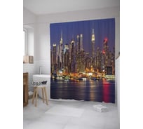 Штора (занавеска) для ванной JoyArty "Городские огоньки" из сатена, 180х200 см с крючками, sc_8253