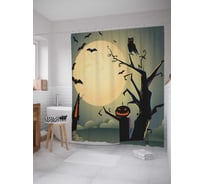 Штора (занавеска) для ванной JoyArty "Колдовское полнолуние" из сатена, 180х200 см с крючками, sc_6013