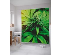 Штора (занавеска) для ванной JoyArty "Зеленый куст" из сатена, 180х200 см с крючками, sc_78585