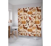 Штора (занавеска) для ванной JoyArty "Скоро Масленица" из сатена, 180х200 см sc_378850