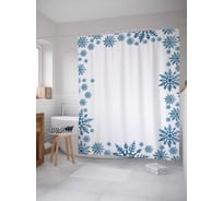 Штора (занавеска) для ванной JoyArty "Большие снежинки" из сатена, 180х200 см sc_378920