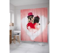 Штора (занавеска) для ванной JoyArty "Любовь навека" из сатена, 180х200 см с крючками, sc_92014