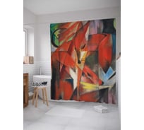 Штора (занавеска) для ванной JoyArty "Лиса" из сатена, 180х200 см с крючками, sc_7798